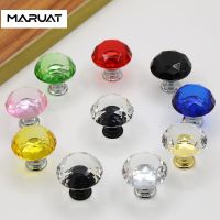 30mm Transparent  Diamond Shape Design Crystal Glass Knobs Cupboard Pulls Drawer Knobs Kitchen Cabinet Handles Furniture Handle Door Hardware Locks