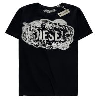 [S-5XL] เสื้อยืดคอกลม แขนสั้น ผ้าฝ้าย พิมพ์ลาย Diesel Disey สีดํา สไตล์วินเทจ สําหรับผู้ชายS-5XL