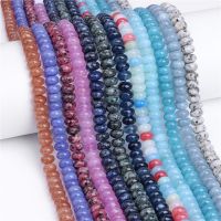 Natural Stone Smooth Rondelle Beads Chalcedony Jades Rondelle Bead Abacus Loose Spacer Beads For DIY Necklace Earring Making