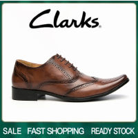 Clarks_รองเท้าผู้ชาย รุ่น สีดำ รองเท้าหนังแท้ รองเท้าทางการ รองเท้าแบบสวม รองเท้าแต่งงาน รองเท้าหนังผู้ชาย