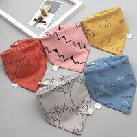 5pcs Baby Bibs Triangle Scarf Cotton Cartoon Child Bandana Bib Dribble Bibs Newborn Slabber Absorbent Cloth Bib Waterproof Towel