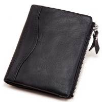Men Wallet Genuine Leather Business Foldable Wallet Luxury Billfold Slim Cowhide Credit CardID Holders Inserts Coin Purses Bag