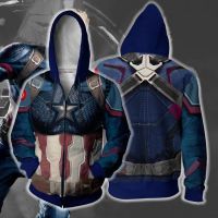 Captain America Zipper Hoodie Superhero Jacket Outerwear