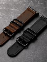 Soft retro crazy horse leather suitable for Apple iwatch49 45MM apple watch leather strap brown S8 【JYUE】