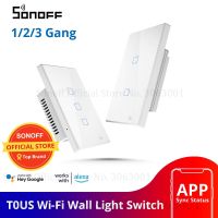 SONOFF T0US TX Art จับเวลาสวิทช์ไฟติดผนัง1/2/3แก๊งสนับสนุนเสียง/แอป/ การควบคุมแบบสัมผัสทำงานร่วมกับ Alexa Google Home IFTTT