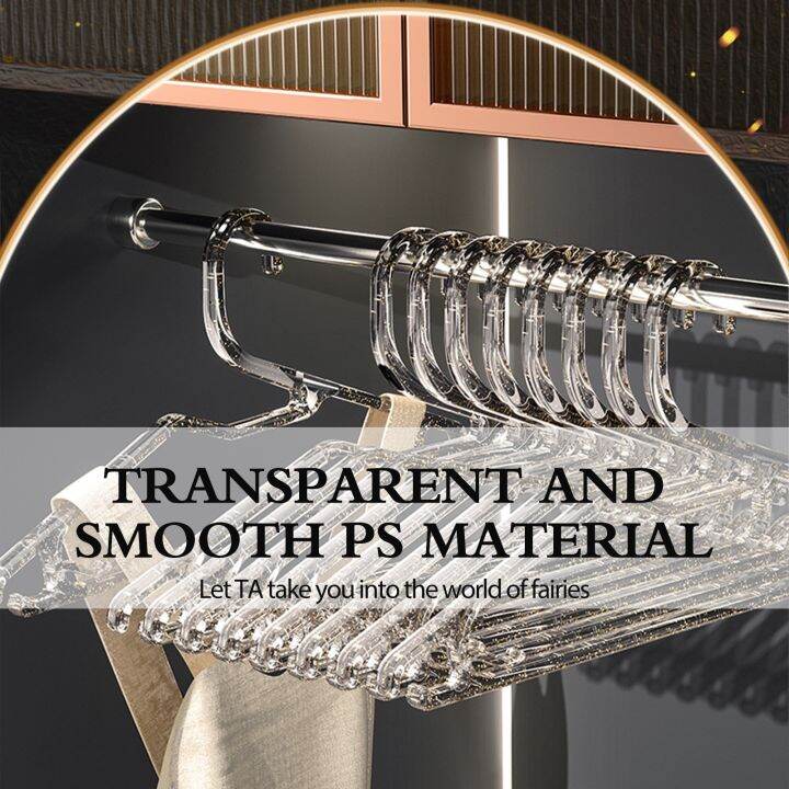 10pcs-ins-clothes-hangers-transparent-clothes-hanging-racks-support-household-non-slip-hanging-clothes-seamless-shoulder-hooks-clothes-hangers-pegs