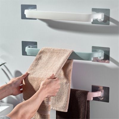 Plastic Self-adhesive Towel Rack Wall-mounted Bathroom Frame Adhesive Bathroom Shelf Pendant Toilet Paper Holder Toilet Paper