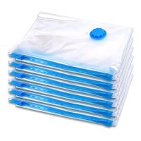 ஐ Medium 50x55 Vacuum Storage Bags for Clothes Travel Bag Organizer Free Hand Pump Double Zip Seal Max Space Saving