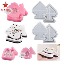 2023 2pcs Silicone Spades Storage Box Molds Candy Jewelry Container With Lid Home Decoration For Resin Casting