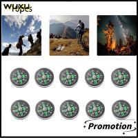 WUXU 10pcs คุณภาพสูง เข็มทิศเอาชีวิตรอด การออกแบบปุ่ม คู่มือปฏิบัติ Outdoora เครื่องมือเดินป่าตั้งแคมป์ เข็มทิศที่แม่นยำ