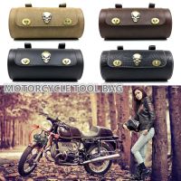 Motorcycle Fork Tool Bags Storage Leather Travel Pouch Front Luggage Bag For Harley Sportster XL Tou Softail Dyna Road King