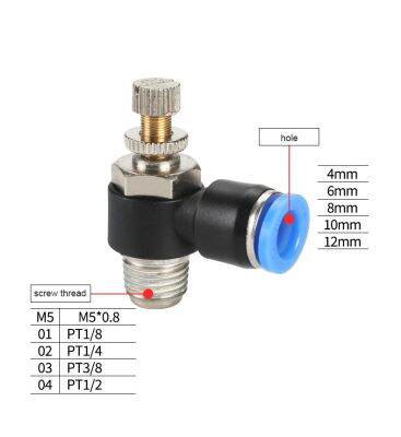 Pneumatic quick connect connector SL 4 6 8 10 12mm M5 "1/8" 1/4 "3/8" 1/2 air speed regulating valve Accelerator valve Plumbing Valves