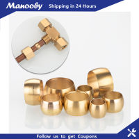 Manooby 10ชิ้น/เซ็ตเรียวคู่ปลอกทองเหลืองบีบอัดข้อต่อแหวนซีลปลอกมะกอกท่อระบบหล่อลื่นส่วนกลาง