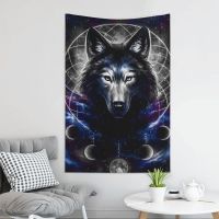 FFO Wolf Tapestry Wiccan Supplies Galaxia Aesthetic Room Decor Animal Deer Background Wall Hanging Beach towel 200CM