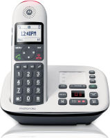 Motorola CD5011 DECT 6.0 Cordless Phone with Answering Machine, Call Block and Volume Boost, White, 1 Handset 1-Handset