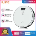 [SG Stock] ILIFE V8 plus Robotic Vacuum Cleaner Sweep&Wet Mopping 2000pa Strong Suction Power RoboVac 750ml Large Dustbin With Electrowall Virtual Wall Multiple Cleaning Mode Sofa Clean Pets Hair for Home Auto Charge Robot Vaccum Cleaner For Office House. 