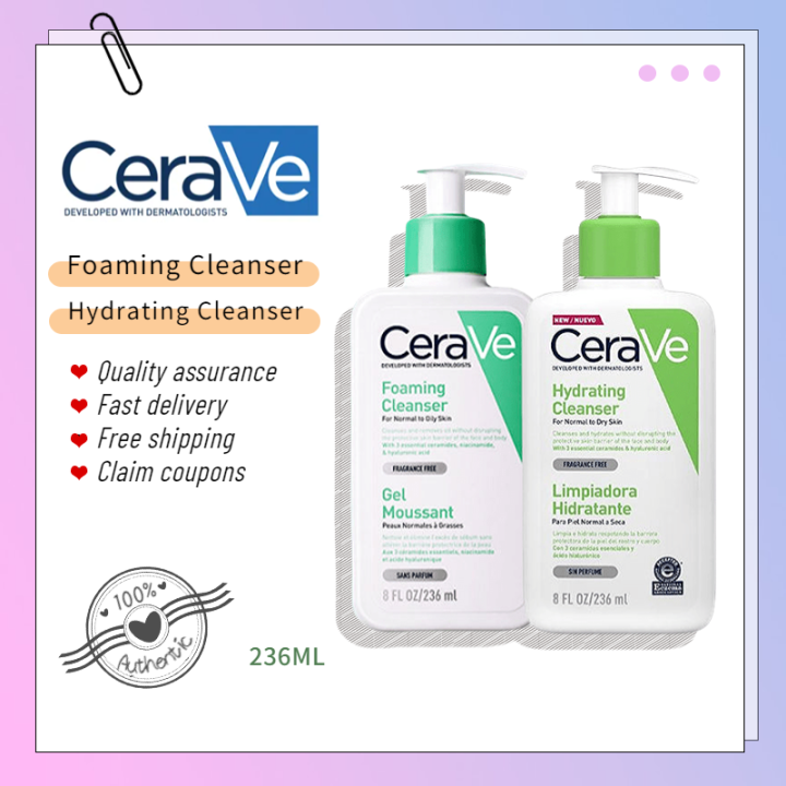 💘100Genuine💘 Cerave Hydrating Cleanser 236ml+CeraVe Foaming Cleanser