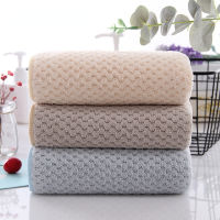 2 Pcs 35x75cm Bathroom Towels Soft Skin-friendly Corals Fleece Towel Pineapple Grid Well-absorbing Towel for Home Face Shower