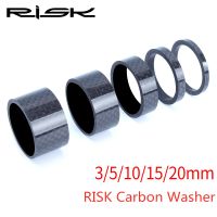 RISK 3/5/10/15/20mm Bike Carbon Stem Spacer MTB Washer Front Fork 28.6MM MTB Bicycle Direction Spacer Stem Spacer 3K Glossy Wires Leads Adapters