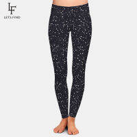 LETSFIND 3D Conslation การพิมพ์ดิจิตอล Night Sky The Moon Girl กางเกงเอวสูงฟิตเนส Elastic ผู้หญิง Full Leggings...