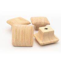 卍✶■ 6 Pcs Cabinet Drawer Pulls Natural Wood Dresser Knob Cupboard Handle Square Furniture Decor Handle Nordic Simple Rural Style