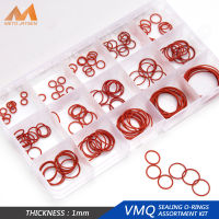 [คลังสินค้าพร้อม COD] ซิลิโคนสีแดง VMQ O แหวน150ชิ้น/กล่องความหนา1มม.OD 6Mm-30Mm Oring ชุดที่แตกต่างกันขนาดซีล O-แหวนเปลี่ยนชุด HG012