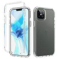 เคสโทรศัพท์มือถือแบบใส บางมาก กันกระแทก 360 องศา สําหรับ 11 7 8 Plus X XS Max XR 11 Pro Max SE 2023 7+ 8 + 2 In 1 12 12 Pro Max 12Pro QC7311632