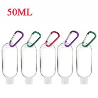 [ปังมาก]  ✧LY-HOME✧ 5PCS/SET PORTABLE REFILLABLE BOTTLE MULTI-FUNCTIONAL SOAP DISPENSER HOOK BOTTLE TRAVEL ACCESSORIES STORAGE MOUNTAINEERING JAR EMPTY CLEAR 30/50ML HAND SANITIZER