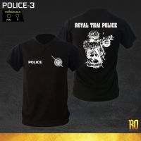 ใหม่ Police-3 ตำรวจซับแขนสั้นรอบคอเสื้อตำรวจเสื้อยืด 2023