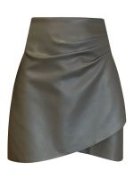 Spot parcel postPU Leather Skirt Skirt for Women Spring and Summer 2023 New Korean Style High Waist All-Matching Youthful-Looking Irregular Skirt Women