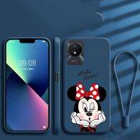 สำหรับ [ฟรี] Vivo Y02 2022 Y02s Y16 Y35 Y22 Y22s Lovey Minnie Funny ฝาครอบโทรศัพท์ยางซิลิคอนเหลว Case ปลอกกันกระแทก