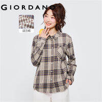 Giordanoผู้หญิง เสื้อเชิ้ตลำลองแขนยาวผ้าสักหลาดผ้าฝ้าย Free Shipping 05342867