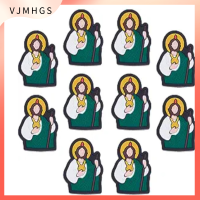 VJMHGS 10Pcs ซิลิโคนทำจากซิลิโคน ลูกปัดพระเยซูพระแม่มารี 1.280.93นิ้วค่ะ รูปร่างพระเยซูแม่มารี ลูกประคำ Virgen de Guadalupe ซิลิโคนโฟกัสตัวละคร spacer ลูกปัด ง่ายต่อการพกพา ลูกปัดสวยๆ สำหรับผู้หญิง