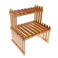 Plant Shelf Flower Display Stand Bamboo Wood Storage Rack Garden Organizer