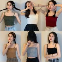 ?Angle Bra ? (F524) เสื้อครอปสายเดี่ยว ทรงสม๊อคแฟชั่น ผ้านุ่มใส่สบาย