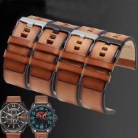 Genuine Leather bracelet for diesel DZ7406 DZ7408 DZ4476 DZ4343 watch strap Brown watchband 22mm 24 26mm Retro wristwatches band