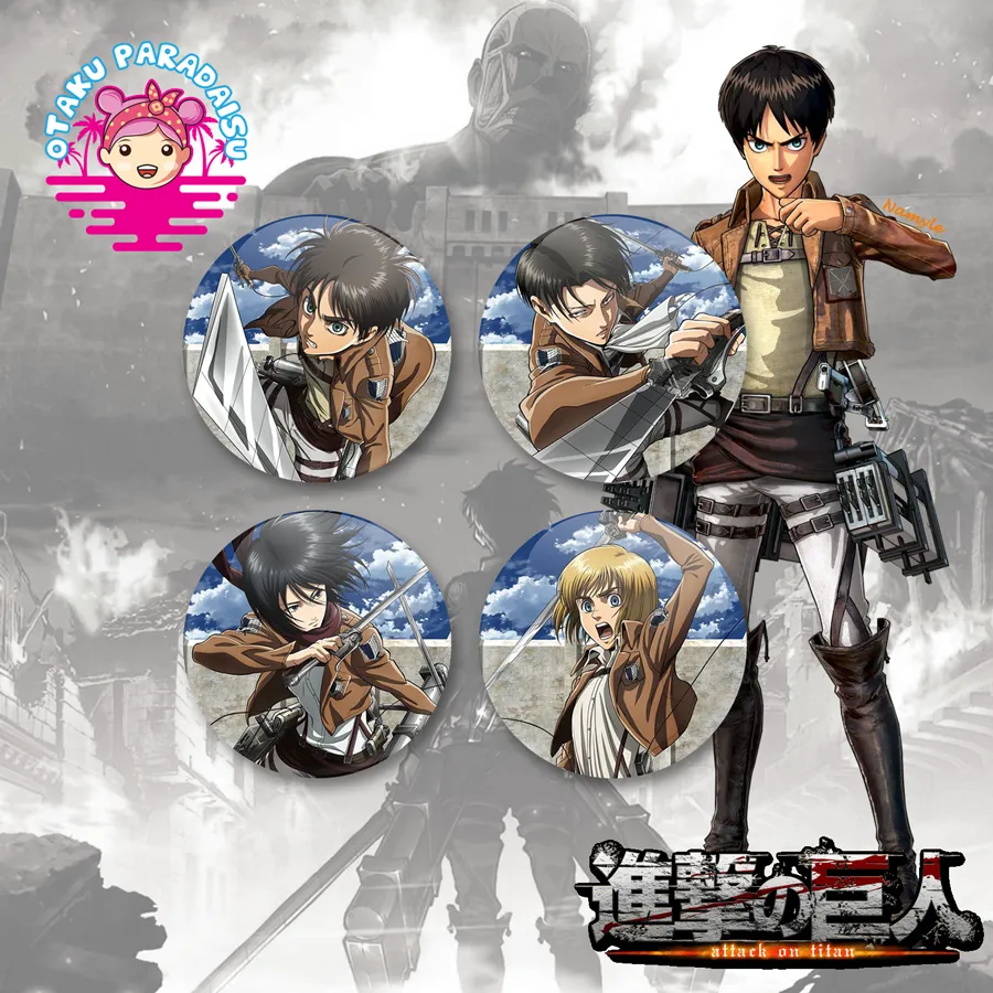 Attack On Titan Batch 2 Anime Button Pins Badge Brooch For Bags Jeans Collectibles Gifts Etc Lazada Ph