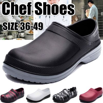 TOP☆Mens Chef Kitchen Working Slippers Breathable Mules Clogs Men Anti-slip Hospital Shoes Water Shoes Croc Women Nurse Shoes