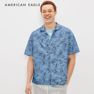 American Eagle Tropical Button-Up Poolside Shirt เสื้อเชิ้ต ผู้ชาย (NMSH 015-5975-400)