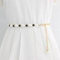 ♞ Spring and summer CONTRACTED dress ADORNMENT RECEIVES waist belt individual character rhinestone INlaid PEARL waist chain gift