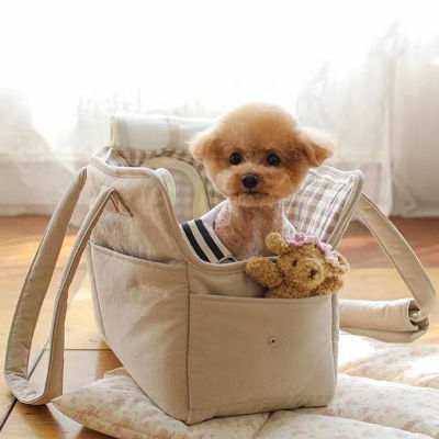 Puppy Dog Cat Kitten Portable Carrier Bag Rabbit Animal Carrier One-shoulder Bag w Mat Breathable 5KG Load, Without mat