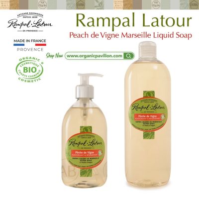 Rampal Latour Savon de Marseille รอมปาล ลาตัวร์ สบู่เหลวจากฝรั่งเศส กลิ่นพีช เดอ วีนย์ Peach de Vigne Marseille Liquid Soap (500ml or 1000ml)