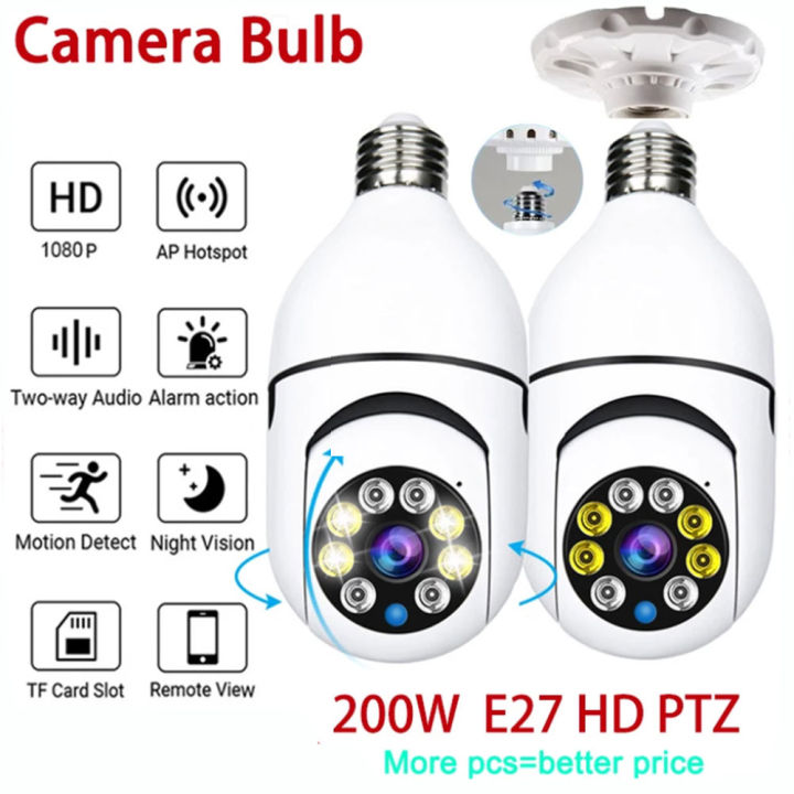 โลหะ-e27หลอดไฟการเฝ้าระวังกล้อง-wifi-night-vision-full-สีอัตโนมัติ-body-ติดตาม4x-digital-zoom-video-security-monitor