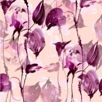 hot！【DT】 1 meter X 1.4 Floral Painting Viscose Fabric Soft Rayon Material