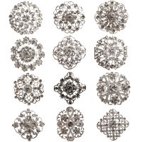 【DT】hot！ Brooch Pin Rhinestone Brooches for Wedding Bridal Round Bouquet Accessories