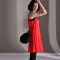 MICOCO Q0159 It can be worn with large size, loose stretch, long drawstring vest dresses