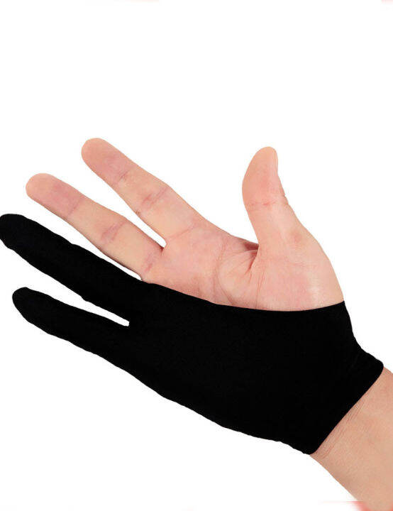 black-1-finger-anti-fouling-gloves-wacom-drawing-writing-painting-digital-tablet-glove-wholesale