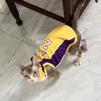 Breathable Sphynx Cat Sports Vest Summer Pet Clothes for Cats Gotas Katten Small Dogs Basketball Soccer Shirts Mascotas Clothing Clothing Shoes Access