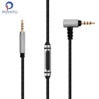 POYATU สายออดิโอสเตอริโอ2.5มม. ถึง3.5มม. สำหรับ AKG Y500 Y55 Y50 Y40 Y50BT Y45BT K840KL สายหูฟังสายสำหรับเปลี่ยนพร้อมไมโครโฟน