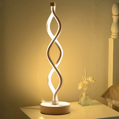 Spiral Wave LED Table Lamp Modern Dimmable Desktop Bedside Decorative Lamp Bedside-lights Indoor Lighting Read Book-lights